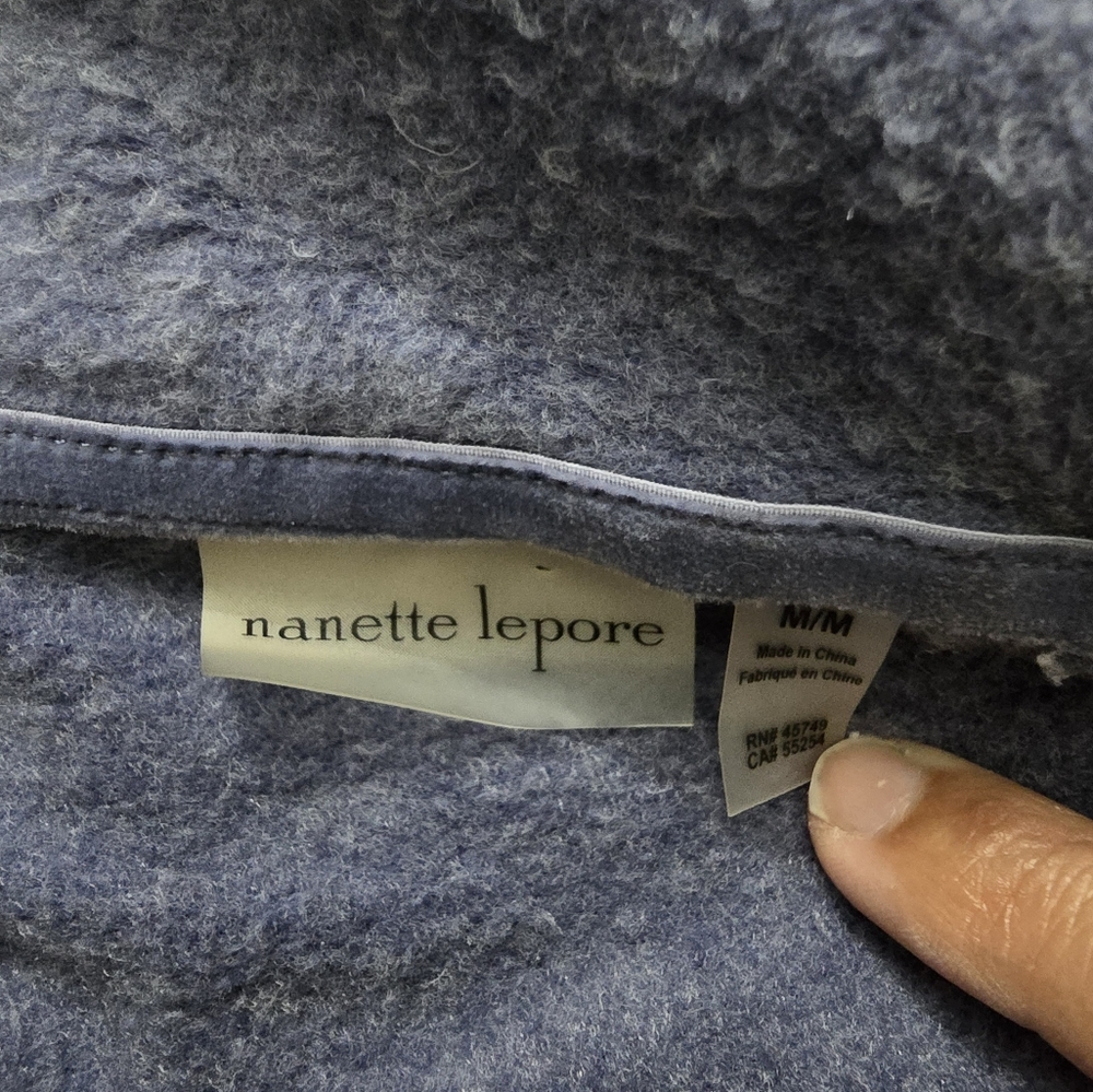 Nanette Lepore Blue Hoodie Jacket With Pockets And Rose Gold Zippers medium - Picture 2 of 10